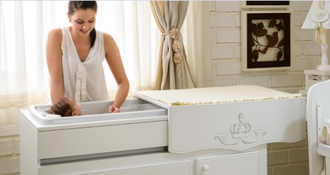 comoda provençal quarto bebe com banheira