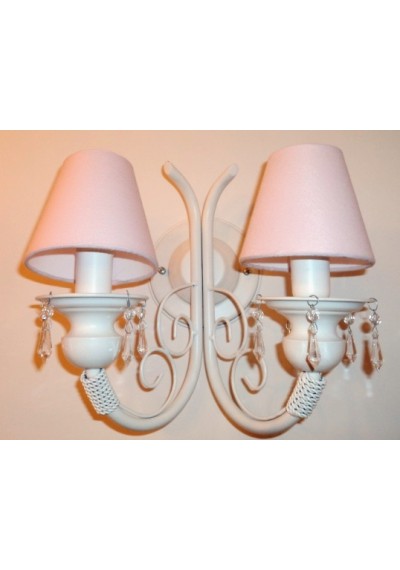 Lustre de parede duas lampadas com pingentes