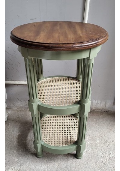 Mesa apoio redonda madeira vintage