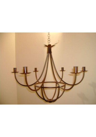 Lustre em ferro anos 70 para ambientes rusticos