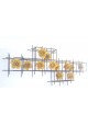 Painel em ferro parede com flores em relevo 