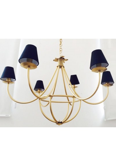 Lustre preto com dourado