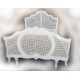 Cama Queen provençal com palhinha entalhes madeira maciça