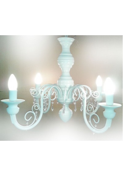 Lustre em ferro Chamon 4 lampadas branco quarto 