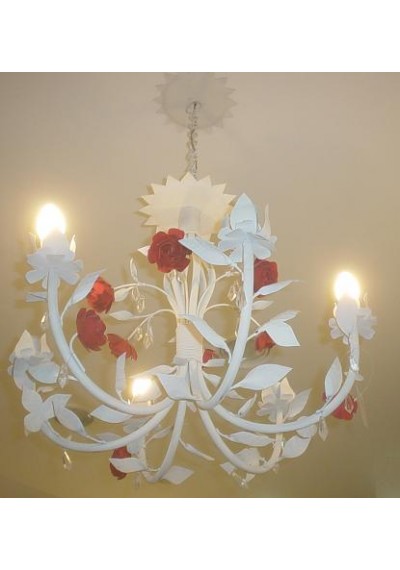 Lustre em ferro floral