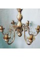 Lustre dourado 6 lâmpadas