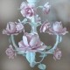 Lustre Provence Petit 3 hastes com flores rosas