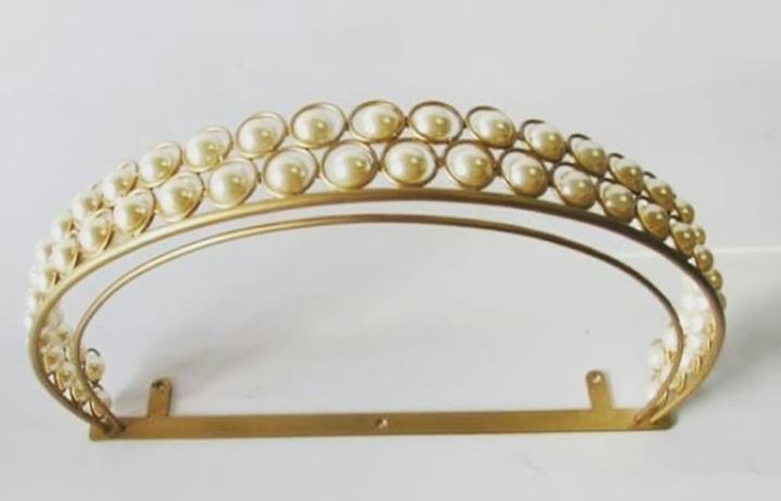 dossel de perolas dourado meia lua